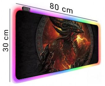 MOUSE PAD GAMER EXBOM DRAGAO C/ BORDA RGB 800X300X4MM
