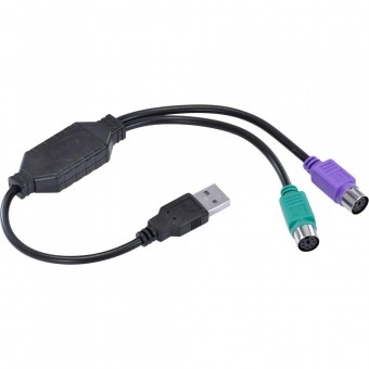 CABO ADAPTADOR USB MACHO P/ PS2 FEMEA VINIK USBPS2 30CM PRETO