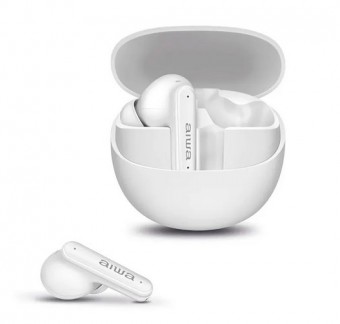 FONE DE OUVIDO SEM FIO AIWA AWS-EB-04-W BLUETOOTH 5.4 BRANCO