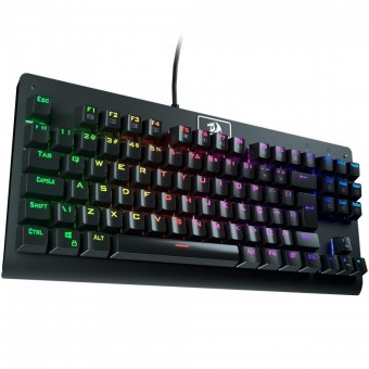 TECLADO USB GAMER MECANICO REDRAGON DARK AVENGER SWITCH AZUL RGB PRETO