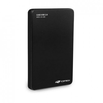 CASE P/ HD 2.5" C3TECH CH-200BK USB 2.0 PRETO