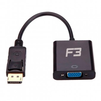 ADAPTADOR DISPLAYPORT MACHO X VGA FEMEA F3 JC-CB-DVGA