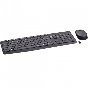 TECLADO E MOUSE S/ FIO LOGITECH MK235 MULT. PRETO