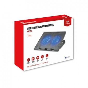 BASE P/ NOTEBOOK 15.6" C3TECH NBC-50 C/ 5 ANGULOS C/ USB