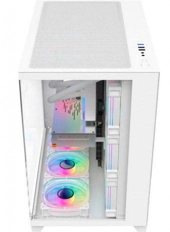 GABINETE ATX S/ FONTE GAMER KEMEX AQUARIO GHOST SHARK CG-W2J1 BRANCO