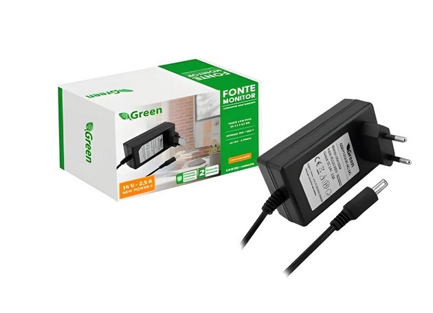 FONTE P/ MONITOR SAMSUNG 14V - 2.5A GREEN 5.5MM - 3,2MM