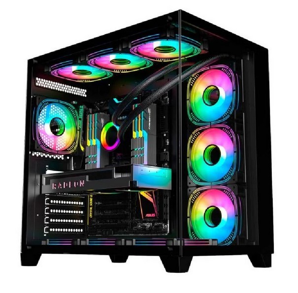 GABINETE ATX S/ FONTE GAMER KEMEX AQUARIO GHOST SHARK CG-02J1 PRETO