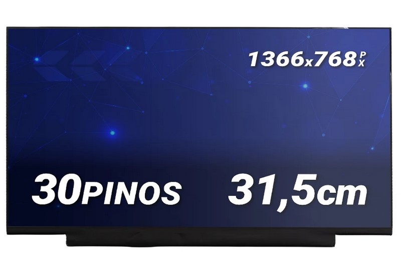 TELA P/ NOTEBOOK 14" LED SLIM 30 PINOS S/ PRESILHAS FOSCA TE176 31,5CM 1366 x 768 HD