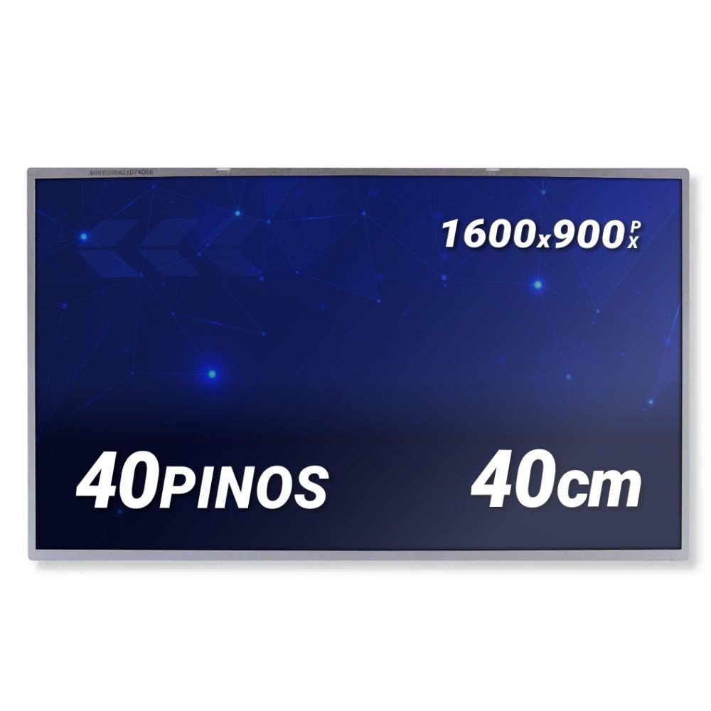 TELA P/ NOTEBOOK 17" LED 40 PINOS S/ PRESILHAS BRILHANTE TE046 40CM 1600x900 HD