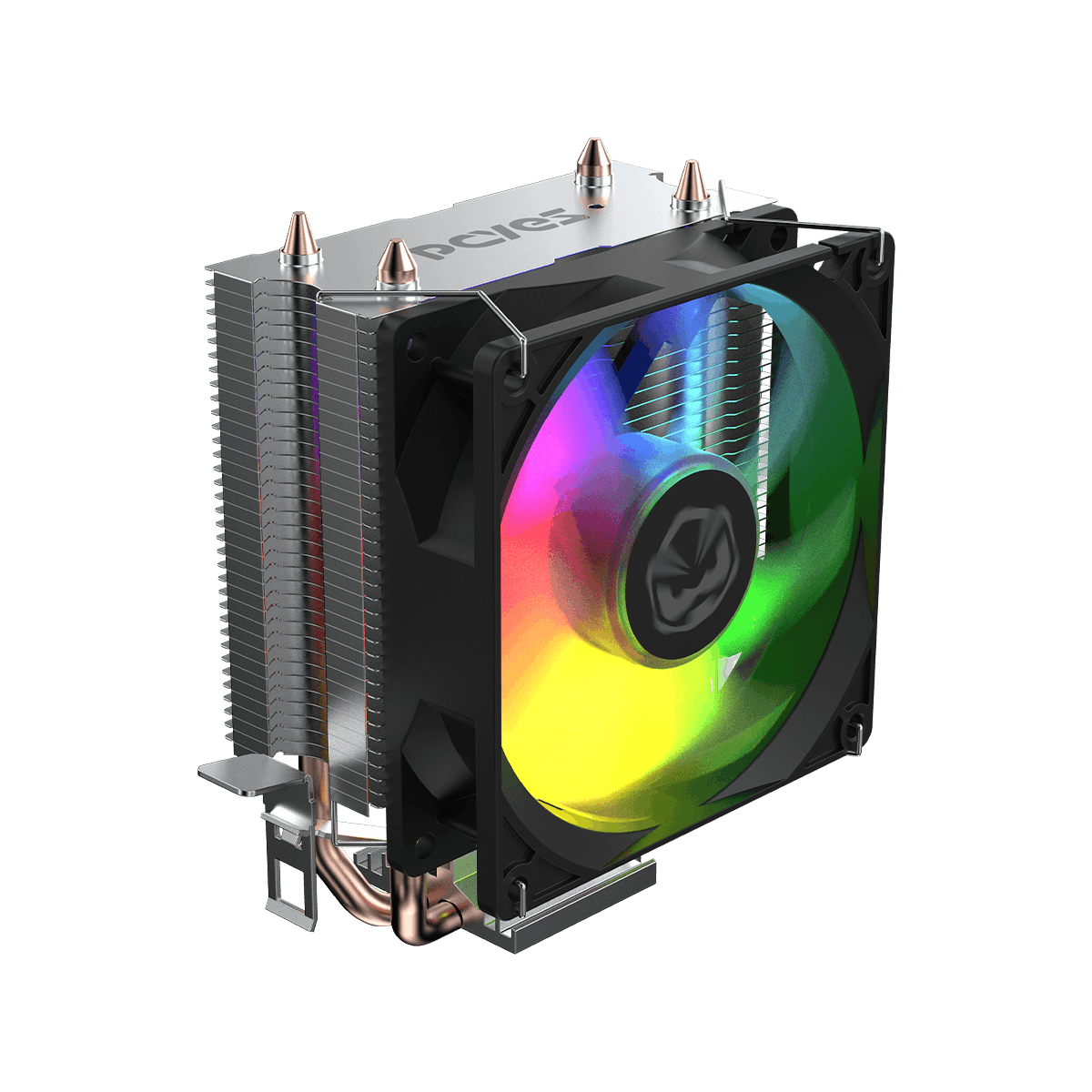 AIR COOLER P/ PROCESSADOR PCYES TUNDRA 90 BLACK VULCAN LED RAINBOW TDP 115W ACTBKA90 PRETO
