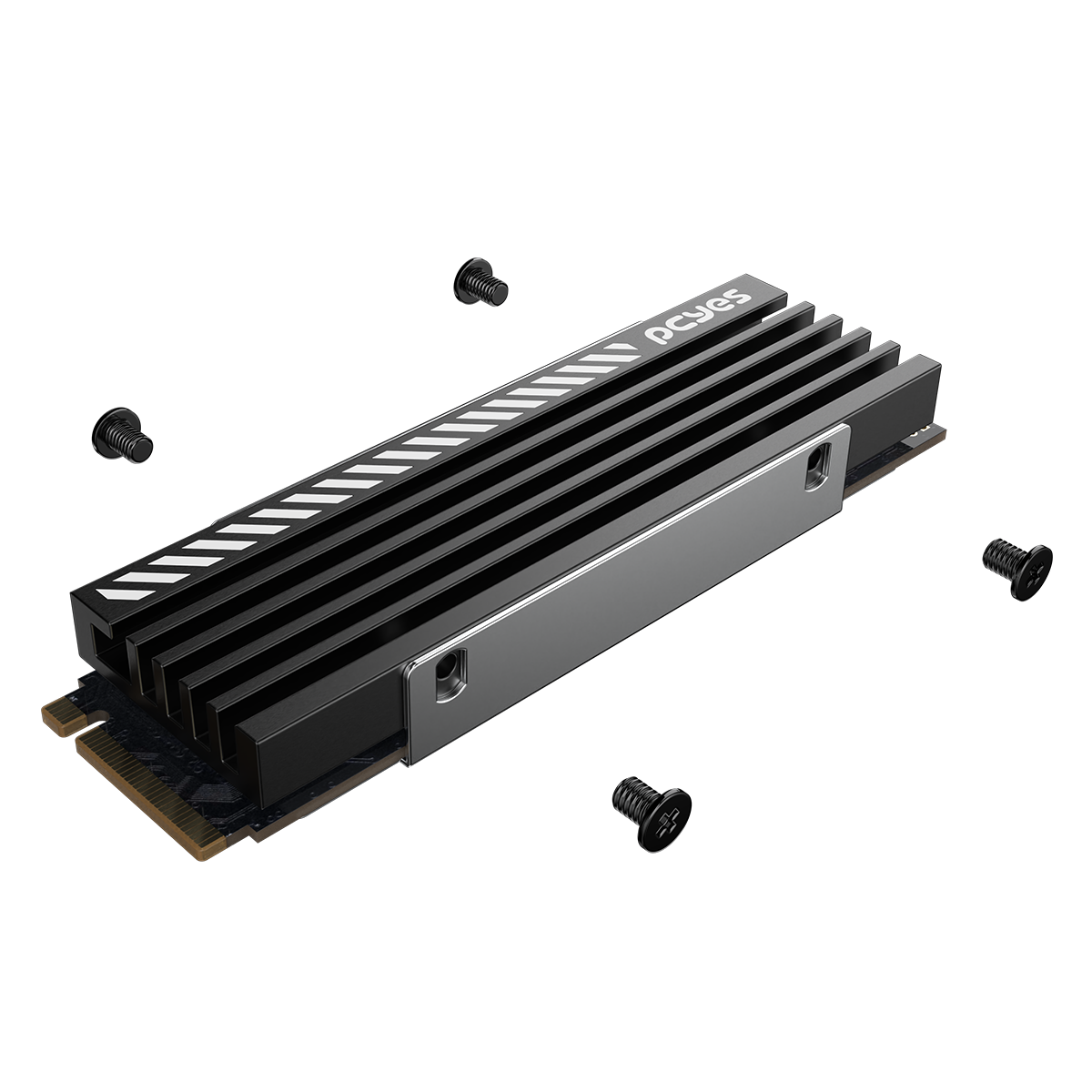 DISSIPADOR C/ THERMAL PAD DUPLO PCYES HEAT SHIELD SSD M.2 NVME 2280 PRETO