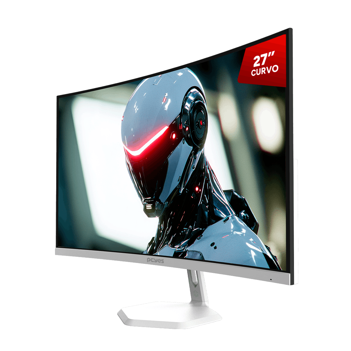 MONITOR 27" PCYES CURVO QUARTZO Q27C WHITE GHOST FHD 100HZ 5MS FREESYNC HDMI/VGA BRANCO