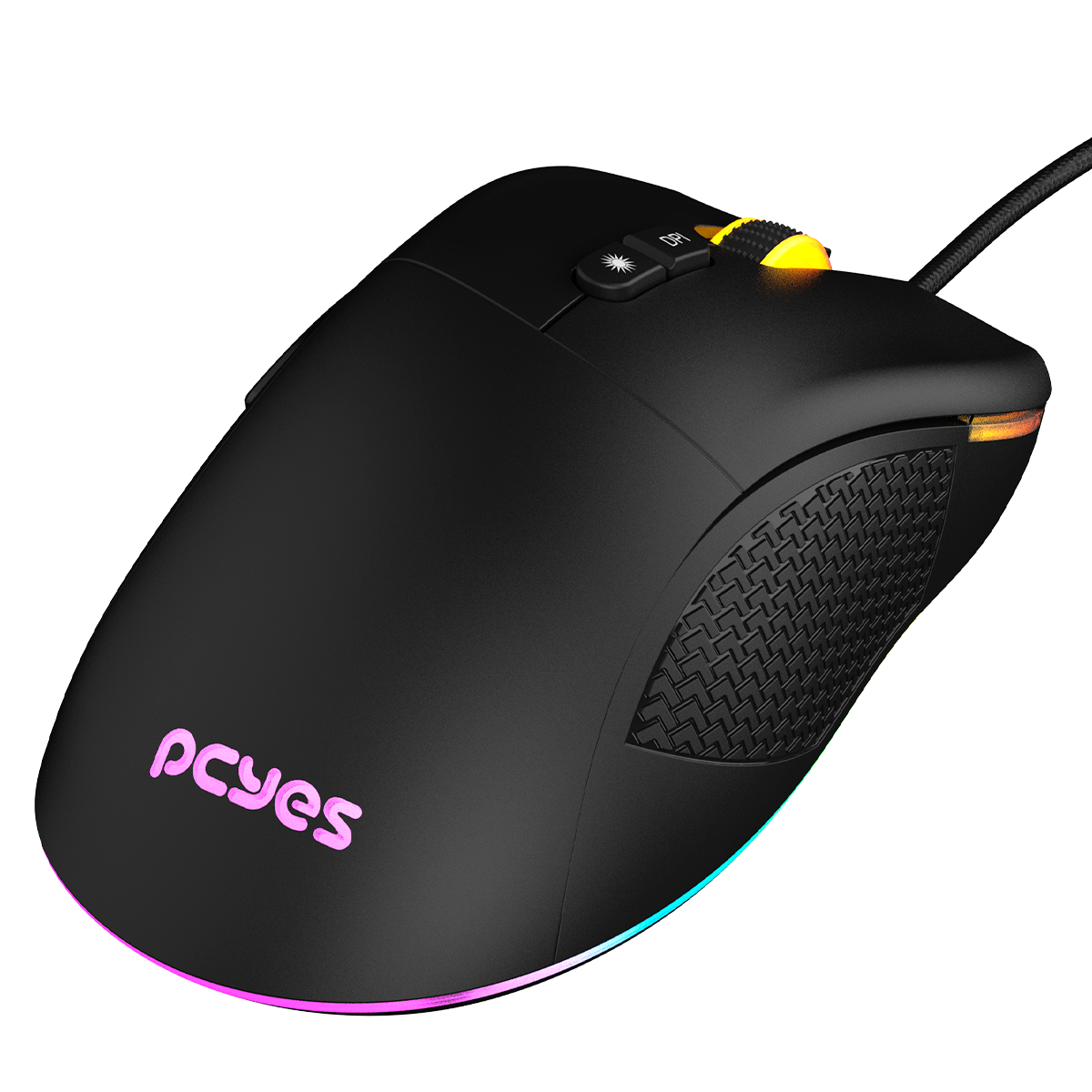 MOUSE USB GAMER PCYES GAIUS 6 BOTOES RGB PRETO