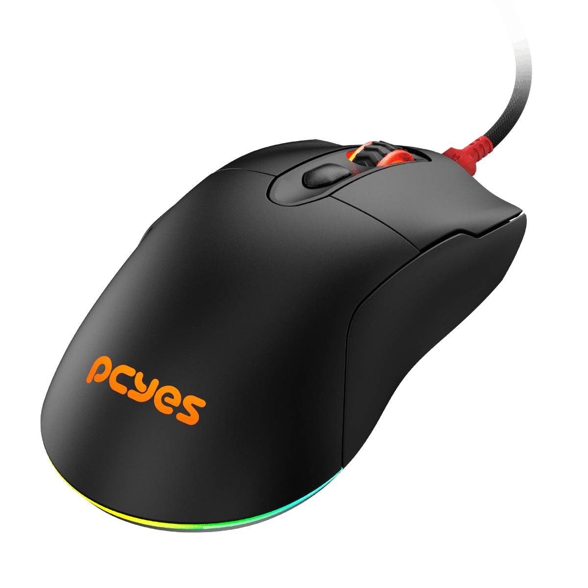 MOUSE USB GAMER PCYES MALUS BLACK VULCAN 6 BOTOES RGB PRETO