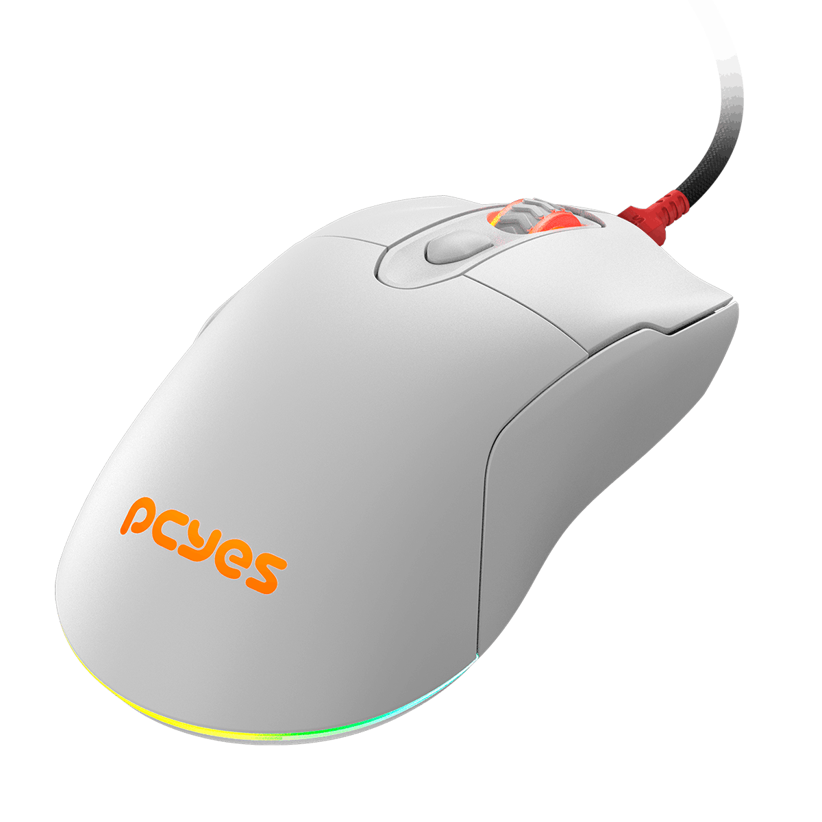 MOUSE USB GAMER PCYES MALUS WHITE GHOST 6 BOTOES RGB BRANCO