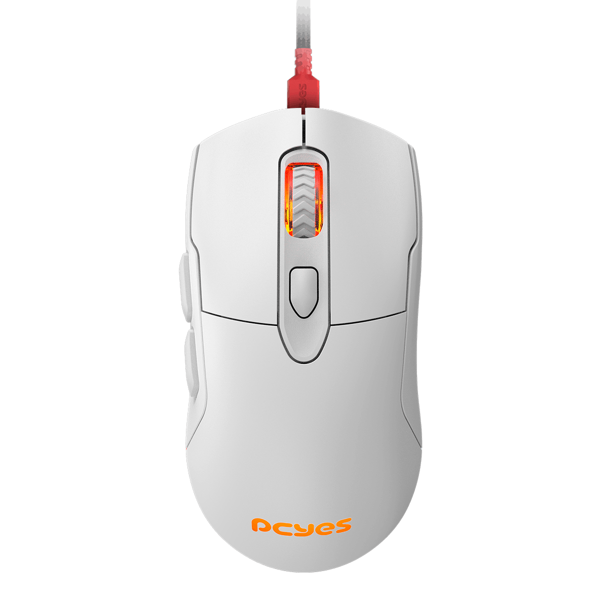 MOUSE USB GAMER PCYES MALUS WHITE GHOST 6 BOTOES RGB BRANCO
