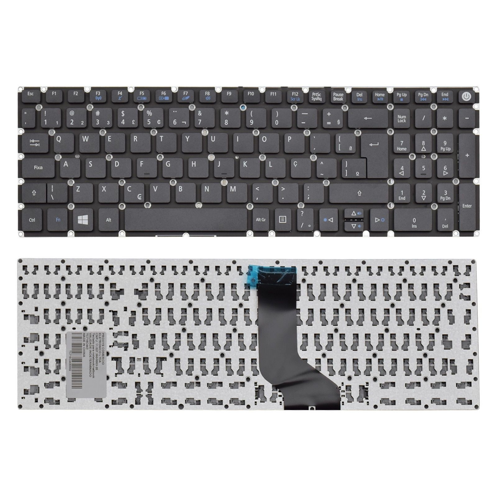 TECLADO P/ NOTEBOOK ACER ASPIRE A315-21 (FN AZUL)