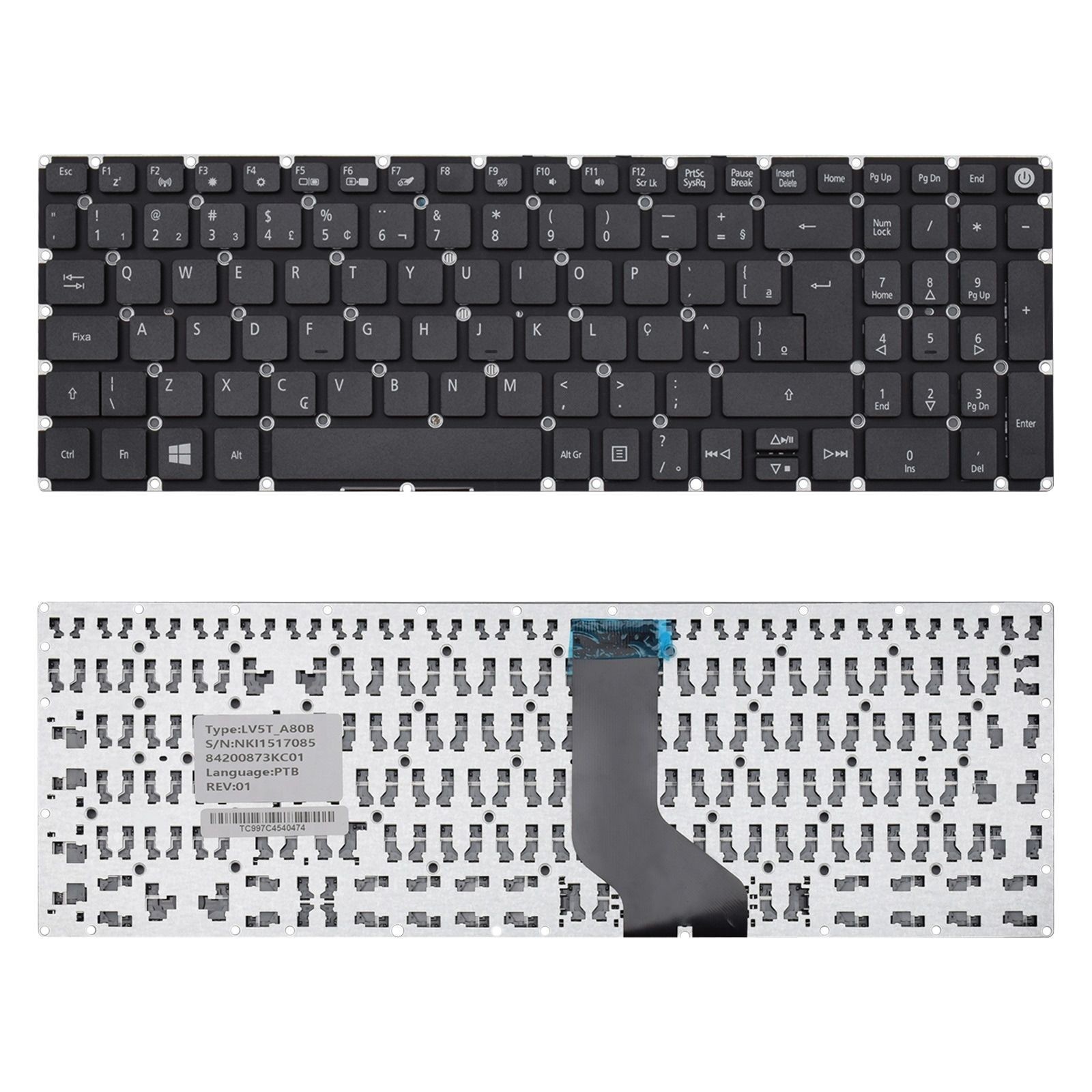 TECLADO P/ NOTEBOOK ACER ASPIRE A315-41 (FN BRANCO)