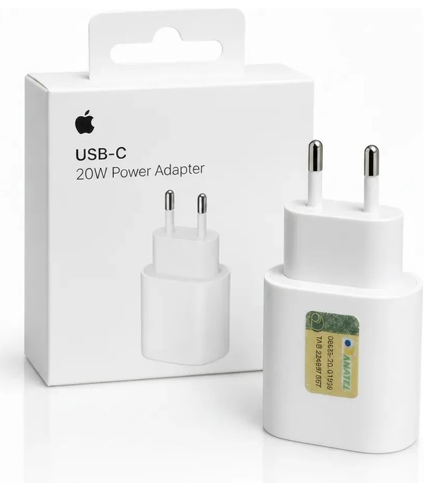 CARREGADOR DE TOMADA TIPO C ORIGINAL APPLE 20W MODEL A2465