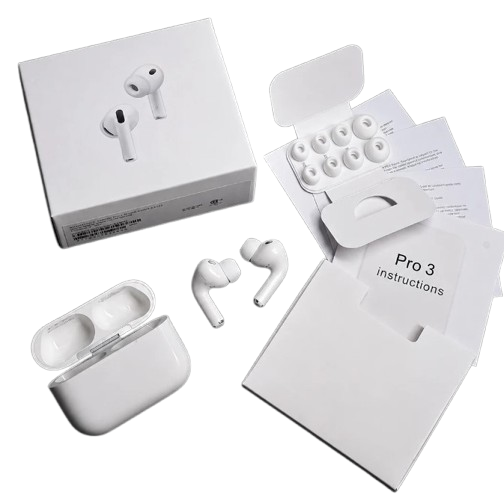 FONE DE OUVIDO SEM FIO AIRPODS PRO 3 PREMIUM 8º GERAÇÃO BRANCO