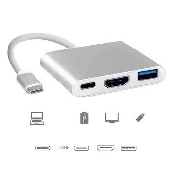ADAPTADOR TIPO C MACHO P/ TIPO C FEMEA PD100W / USB 3.O / HDMI B-MAX BM-8639