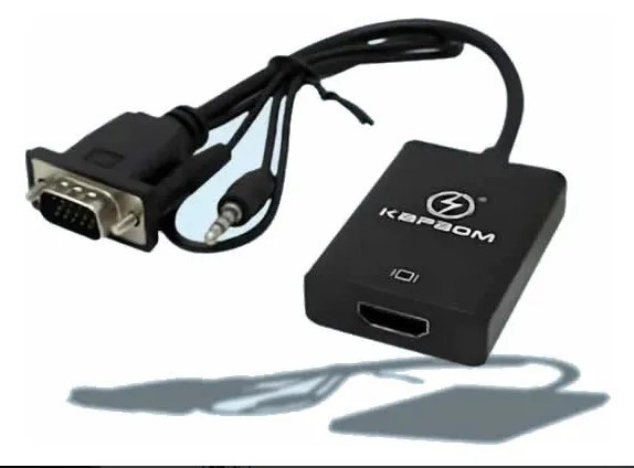 ADAPTADOR CONVERSOR VGA MACHO X HDMI FEMEA C/ AUDIO 1080P KAPBOM- KAP-V078