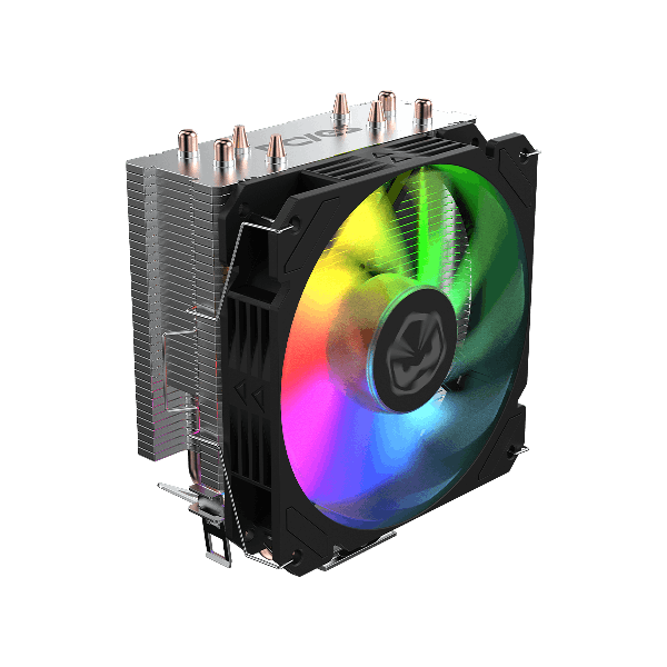 AIR COOLER P/ PROCESSADOR PCYES TUNDRA 120 BLACK VULCAN LED RAINBOW TDP 160W ACTBKA120 PRETO