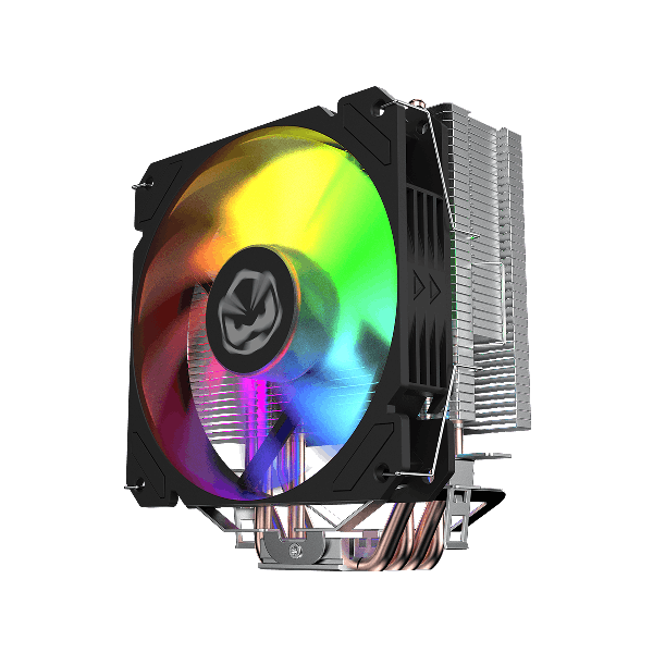 AIR COOLER P/ PROCESSADOR PCYES TUNDRA 120 BLACK VULCAN LED RAINBOW TDP 160W ACTBKA120 PRETO