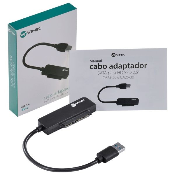 CABO ADAPTADOR SATA P/ SSD 2.5" USB 3.0 VINIK CA25-30