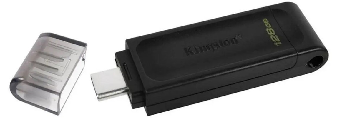 PEN DRIVE 64GB KINGSTON DATATRAVELER 70 TIPO C PRETO
