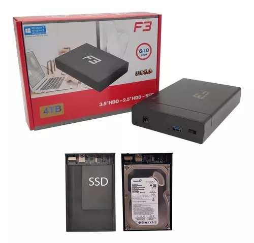 CASE P/ HD 3.5/2.5" F3 CS-3-2EM 1 USB 3.0 PRETO