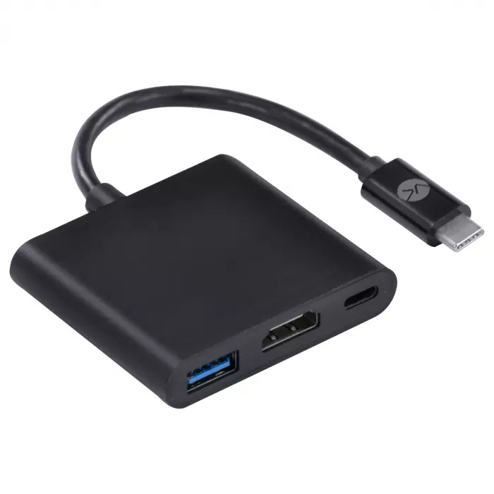 ADAPTADOR TIPO C MACHO P/ TIPO C FEMEA / USB 3.O / HDMI 4K VINIK  HCHUC-20 PRETO