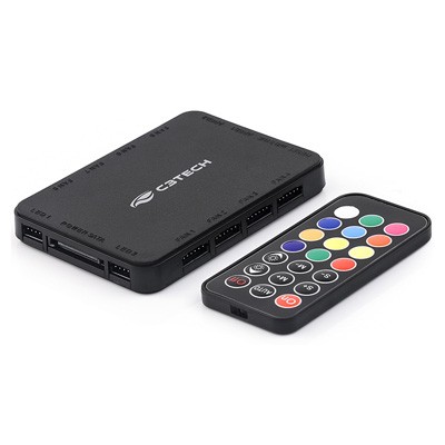 CONTROLADORA DE FAN C3TECH FH-100 12V 6PINOS C/ CONTROLE REMOTO ...