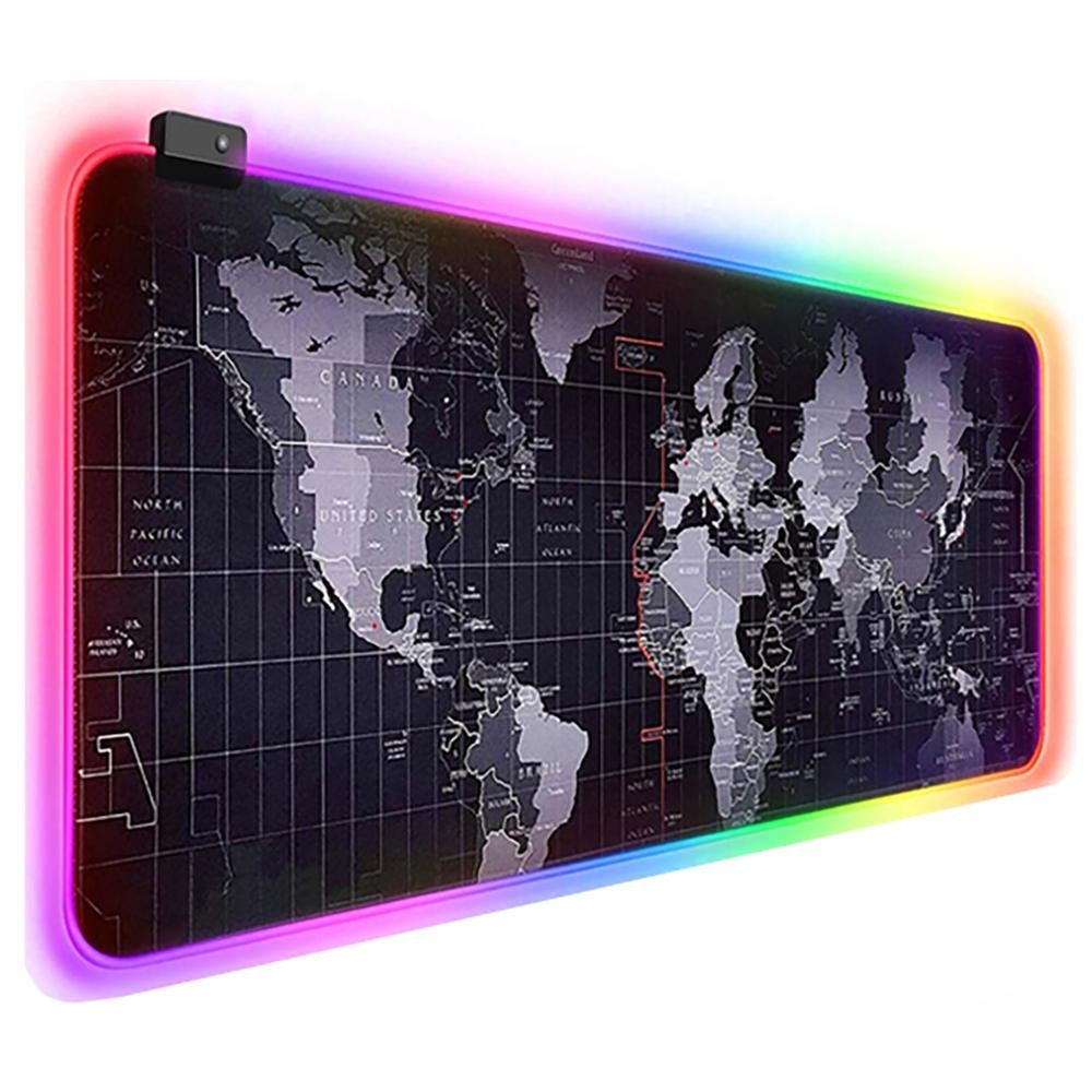 MOUSE PAD GAMER EXBOM MAPA-MUNDI C/ BORDA RGB 800X300X4MM | Supertec ...